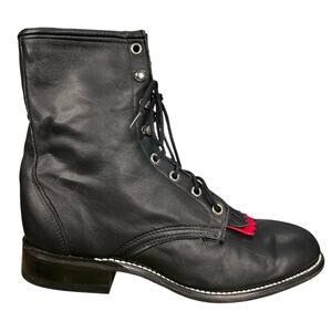Laredo Women’s Roper Black Leather Western Cowgirl Boots Size US 9